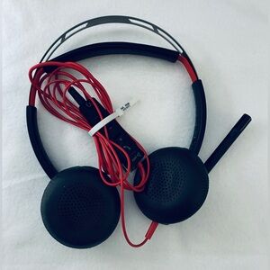 Poly Black and Red Wired Headphones